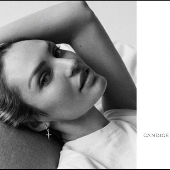 Mini Cross Hoops in Gold - Picture 3 of 3